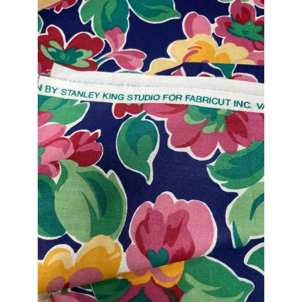 Stanley King Studio Fabric Floral‎ Cotton Teflon Finish Vibrant BTY